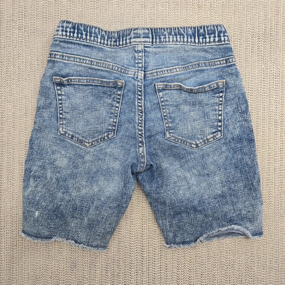 Old Navy Shorts Boys Medium 8 Blue Karate Built-In Flex Max Denim Distressed